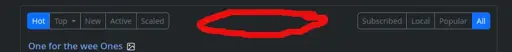 Screen capture of part of piefed web view with red markup showing where I'd like buttons placed in the whitespace between existing buttons.