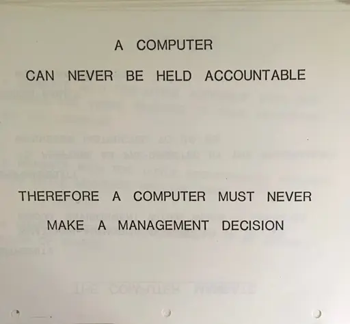 Ancient IBM wisdom (from 1979) that the bosses just straight up promptly forgot